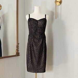 Leopard Mesh Corset Dress Torrid 1 1X Mob Wife Baddie Animal Print Bodycon Midi